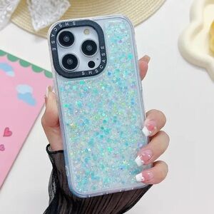 🧨Like New! iPhone 13 Pro Case - Aqua Fleck Glitter